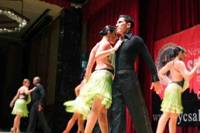 A team of Rhythmology dancers perform a routine that is a mix of salsa and rhumba at the New York City Salsa Congress.